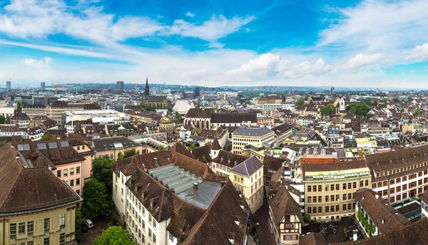 Panoramic Aerial View Basel Beautiful Summer Day Switzerland — Stock Photo, Image