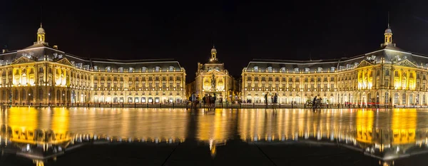 Place Bourse Bordeaux Panoraması Bir Güzel Yaz Gece Fransa — Stok fotoğraf