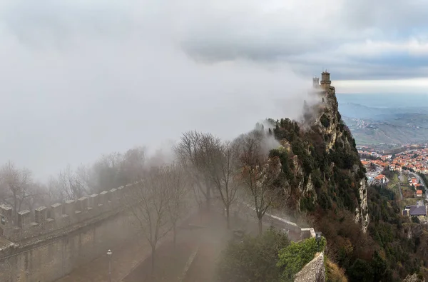 Rocca Della Guaita Fortaleza San Marino Día Invierno — Foto de Stock