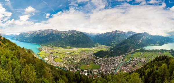 Panoramatický Pohled Interlakenu Krásný Letní Den Švýcarsko — Stock fotografie