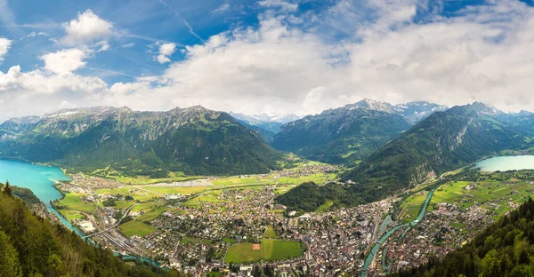 Pemandangan Panorama Interlaken Musim Panas Yang Indah Swiss — Stok Foto