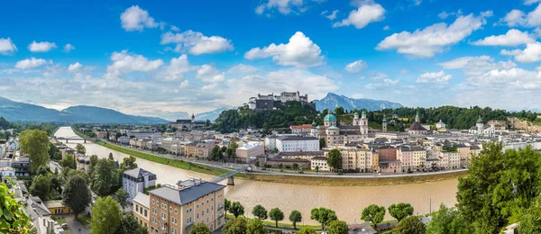 Panoramatický Letecký Pohled Salzburg Cathedral Rakousko Krásný Den — Stock fotografie