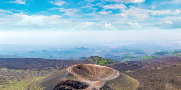 Sicilya Talya Güzel Yaz Gün Yanardağı Etna — Stok fotoğraf