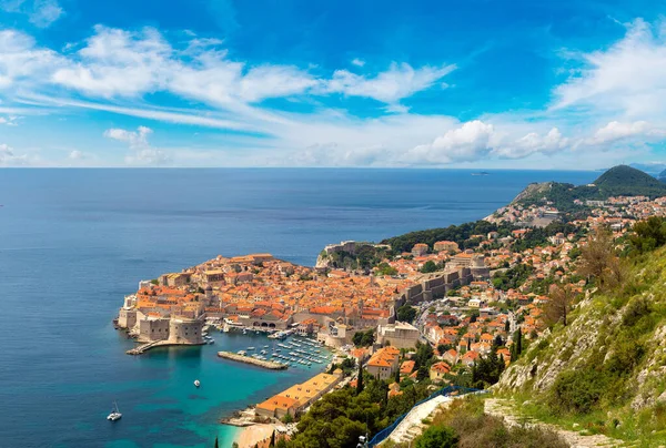 Panorama Ciudad Vieja Dubrovnik Hermoso Día Verano Croacia — Foto de Stock