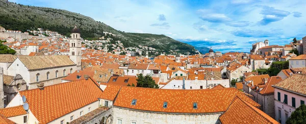 Panoráma Régi Város Dubrovnik Egy Gyönyörű Nyári Napon Horvátország — Stock Fotó