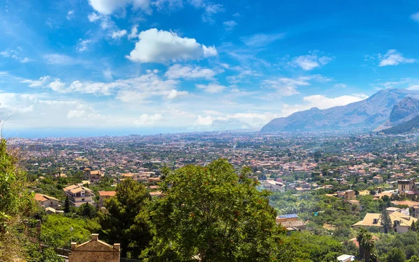 Vue Paysage Près Monreale Italie Par Une Belle Journée Été — Photo