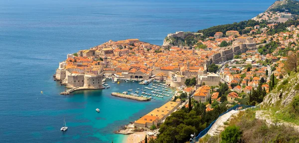Panorama Ciudad Vieja Dubrovnik Hermoso Día Verano Croacia —  Fotos de Stock
