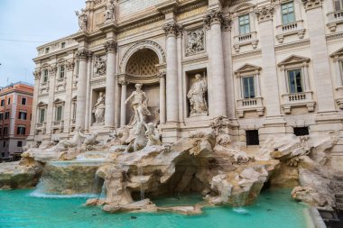 ROMA, İTALYA - 25 ARALIK 2016: Roma, İtalya 'da Bir Yaz Günü Çeşmesi