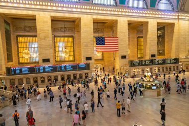 NEW YORK CITY, ABD - 15 Mart 2020: New York, ABD 'de Manhattan' daki ana koridor Grand Central Station Terminali