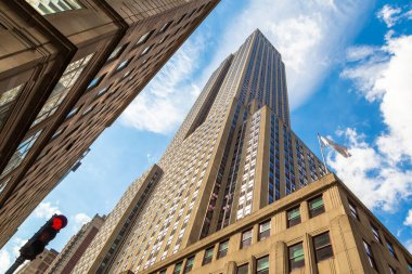 NEW YORK CITY, ABD - 15 Mart 2020: Manhattan, New York 'taki Empire State Building, ABD