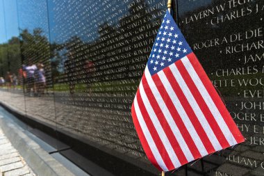 WASHINGTON DC, ABD - 29 Mart 2020: Washington DC 'de Vietnam Gazileri Anıtı, ABD