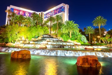 LAS VEGAS, ABD - 29 Mart 2020: Las Vegas 'taki Mirage Otel ve Kumarhanesi
