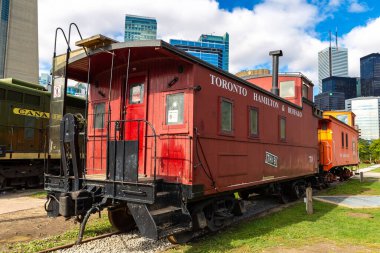 TORONTO, CanADA - 2 Nisan 2020: Toronto Demiryolu Müzesi güneşli bir günde, Ontario, Kanada