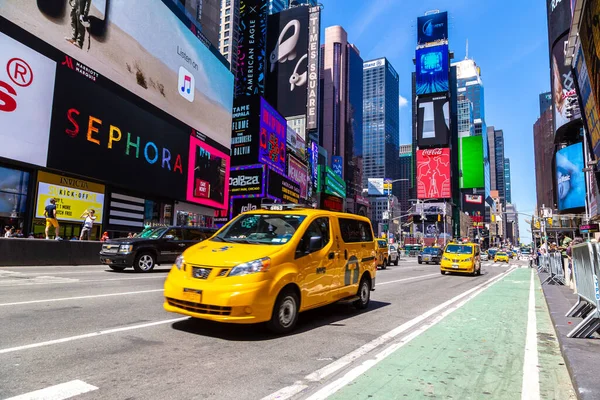 New York City Usa März 2020 Gelbes Taxi Auf Dem — Stockfoto