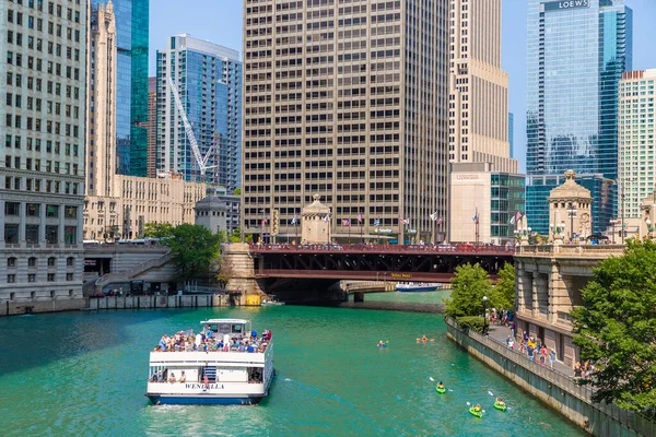 Chicago Estados Unidos Marzo 2020 Crucero Turístico Por Río Chicago — Foto de Stock