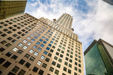 NEW YORK CITY, ABD - 15 Mart 2020: Manhattan, New York 'taki Chrysler Binası Cephesi, ABD