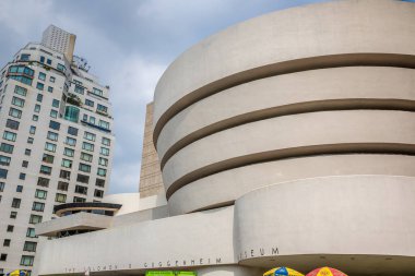 New York Şehri, ABD - 15 Mart 2020: Solomon R. Guggenheim Müzesi, New York, ABD