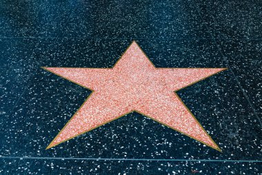 LOS ANGELES, HOLYWOOD, ABD - 29 Mart 2020: Los Angeles, Kaliforniya, ABD 'de Hollywood Şöhret Yolu' nda tek bir boş yıldız