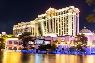LAS VEGAS, ABD - 29 Mart 2020: Caesars Palace Las Vegas Hotel & Casino Las Vegas, Nevada, ABD