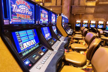 LAS VEGAS, ABD - 29 Mart 2020: Caesars Palace Las Vegas Hotel ve Casino kumarhanesi, Las Vegas, Nevada, ABD