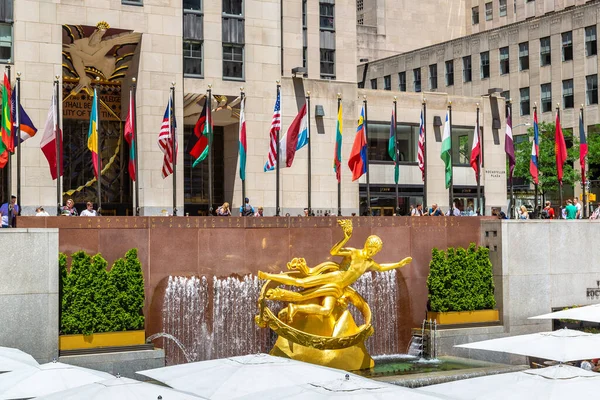 New York City Usa Maart 2020 Prometheus Statue Rockefeller Center — Stockfoto