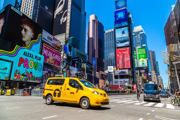 New York City Usa März 2020 Gelbes Taxi Auf Dem — Stockfoto
