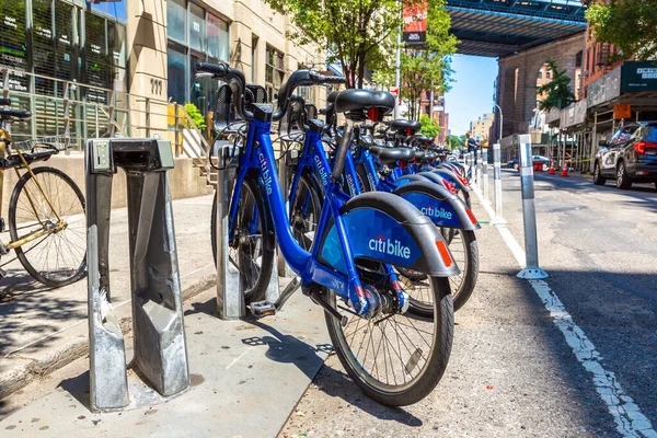 New York City Usa Mars 2020 Citi Bike Uthyrningscyklar New — Stockfoto