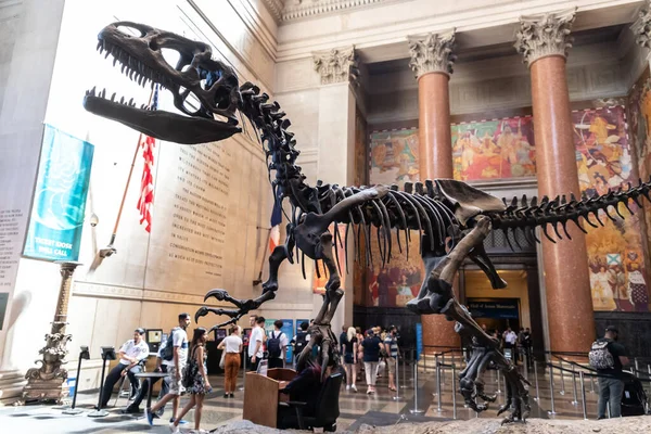 New York City Usa Března 2020 Dinosaurus Americkém Přírodovědném Muzeu — Stock fotografie
