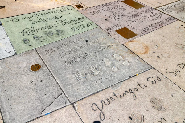 Los Angeles Hollywood Usa March 2020 Celebrity Footprints Chinese Theatre — Stock Photo, Image