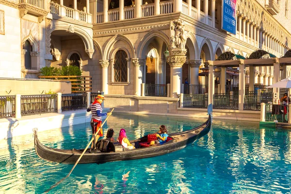 Las Vegas Usa March 2020 Gondola Rides Venetian Hotel Casino — Stock Photo, Image