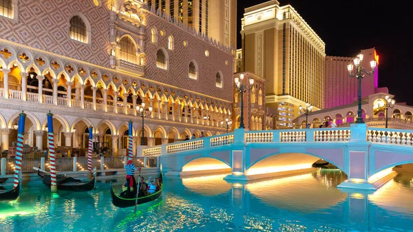 Las Vegas Usa March 2020 Venetian Hotel Casino Night Las — Stock Photo, Image