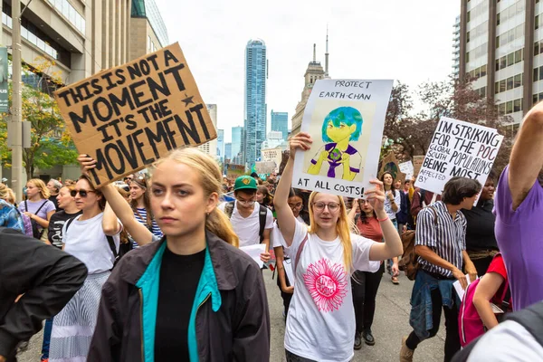 Toronto Canada September 2019 Global Strike Climate Och Marsch För — Stockfoto