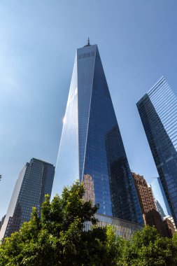 NEW YORK CITY, ABD - 29 Mart 2020: New York 'taki Dünya Ticaret Merkezi Kulesi, ABD