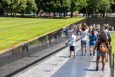 WASHINGTON DC, ABD - 29 Mart 2020: Washington DC 'de Vietnam Gazileri Anıtı, ABD