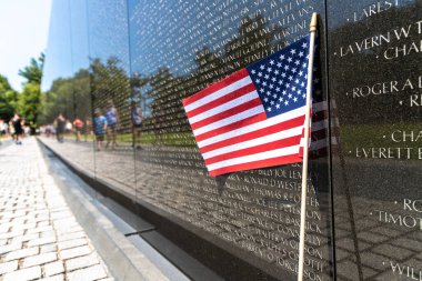 WASHINGTON DC, ABD - 29 Mart 2020: Washington DC 'de Vietnam Gazileri Anıtı, ABD