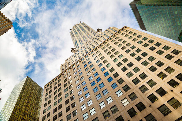 NEW YORK CITY, USA - MARCH 15, 2020: Facade of Chrysler building in Manhattan, New York City, USA