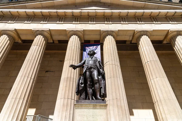 Nova Cidade Iorque Eua Março 2020 Federal Hall Washington Statue — Fotografia de Stock