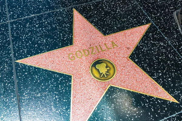 Los Angeles Hollywoood Usa Mars 2020 Godzilla Stjärna Hollywood Walk — Stockfoto