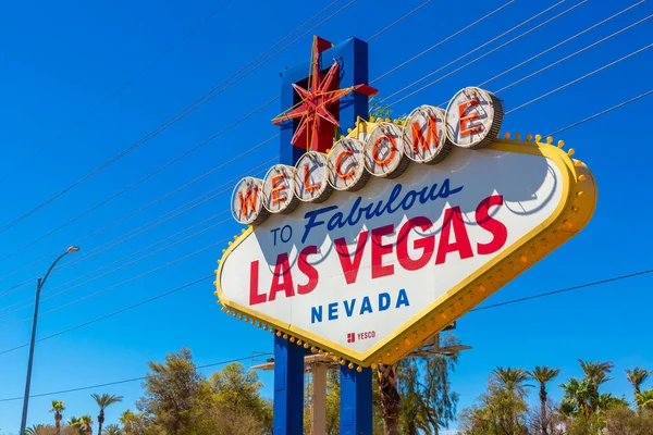 Las Vegas Estados Unidos Marzo 2020 Bienvenido Fabuloso Cartel Las — Foto de Stock