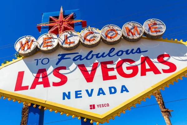 Las Vegas Estados Unidos Marzo 2020 Bienvenido Fabuloso Cartel Las —  Fotos de Stock