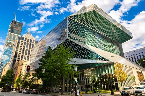 Seattle Estados Unidos Marzo 2020 Seattle Public Library Central Library — Foto de Stock