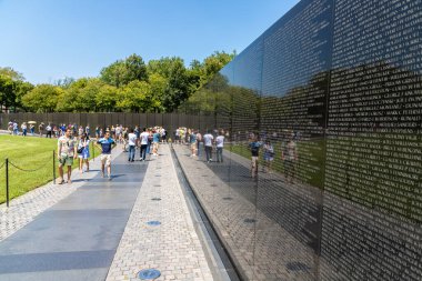 WASHINGTON DC, ABD - 29 Mart 2020: Washington DC 'de Vietnam Gazileri Anıtı, ABD