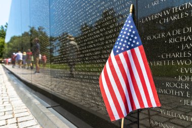 WASHINGTON DC, ABD - 29 Mart 2020: Washington DC 'de Vietnam Gazileri Anıtı, ABD