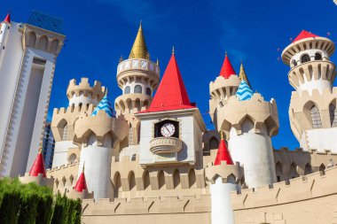 LAS VEGAS, ABD - 29 Mart 2020: Las Vegas, Nevada, ABD 'deki Excalibur Hotel & Casino