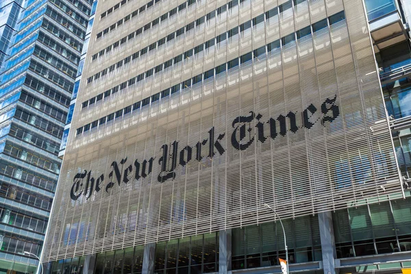 Nova Cidade Iorque Eua Março 2020 New York Times Building — Fotografia de Stock