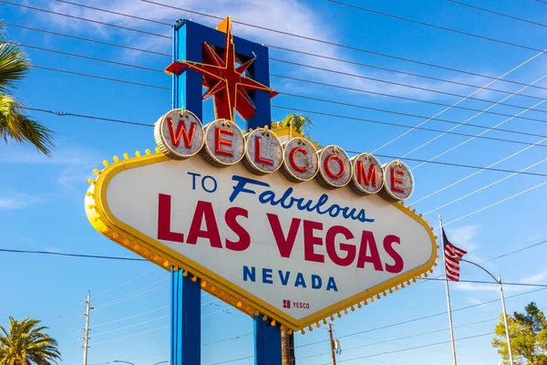 Las Vegas Usa Március 2020 Üdvözöljük Mesés Las Vegas Jel — Stock Fotó