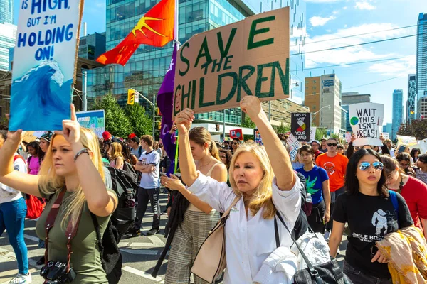 Toronto Canadá Septiembre 2019 Huelga Global Por Clima Marcha Por — Foto de Stock