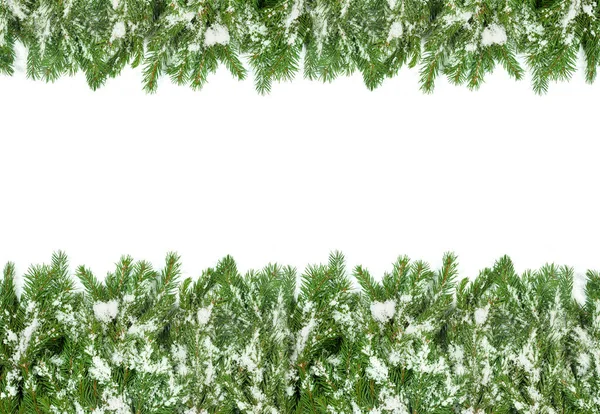 Vánoční Pozadí Sněhem Izolované Bílém — Stock fotografie