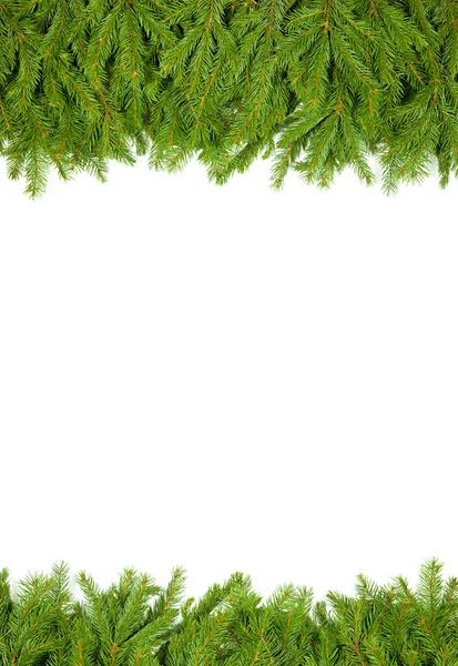 Weihnachten Grüne Rahmen Isoliert Auf Weißem Hintergrund — Stockfoto