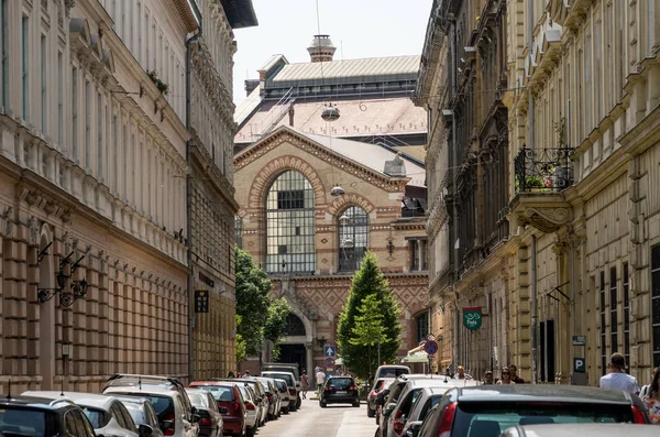 Βουδαπέστη Ουγγαρία Μάιος 2018 Μερική Άποψη Του Κεντρική Αίθουσα Αγοράς — Φωτογραφία Αρχείου